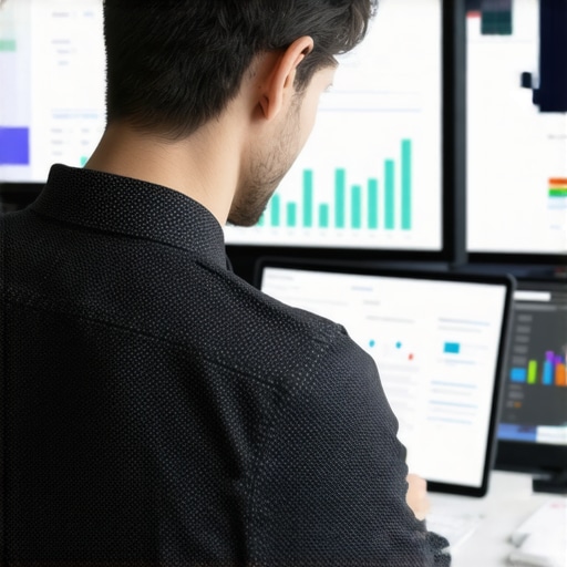 Business analyst reviewing local SEO analytics with AI-powered tools.