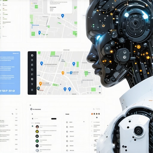 AI and Local SEO in 2025 Futuristic AI analyzing data for Google Maps optimization