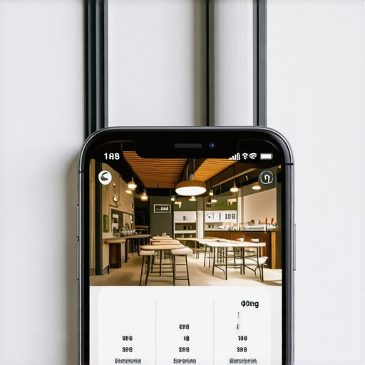 AR Technology Enhancing Local Business Engagement Smartphone displaying augmented reality overlay of a local business