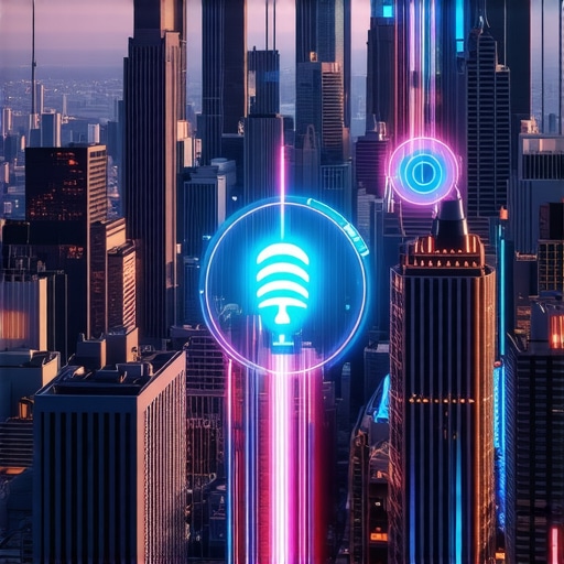 Futuristic cityscape illustrating voice search and augmented reality in local SEO