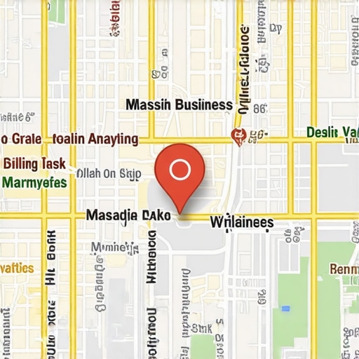 Map with geospatial data points illustrating local business analytics