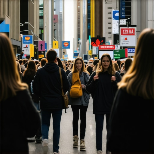 People using augmented reality apps for local shopping and navigation
