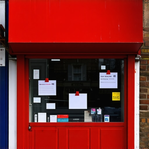 Business storefront on a lively neighborhood street with community interaction