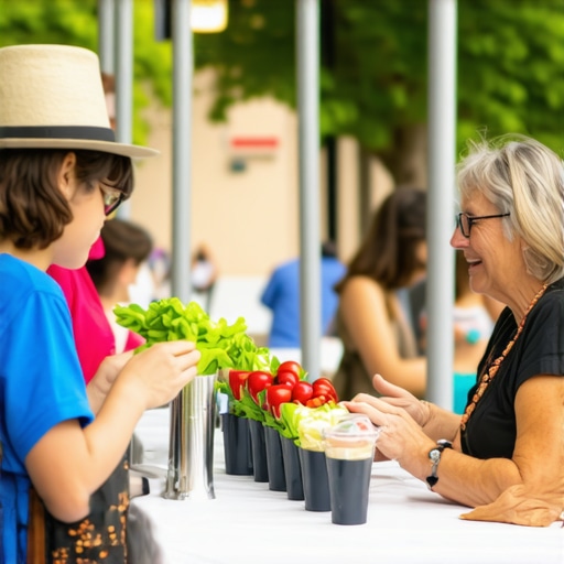 Community Engagement in Local SEO A lively local event with business branding, demonstrating community involvement