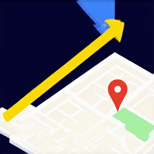 Map with business rankings and upward trend arrows