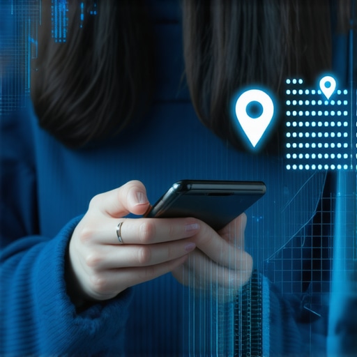 Hyper-Local Signal Optimization in Action Person using smartphone with geofencing and location data visualization.