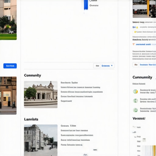 Illustration of local schema markup with community landmarks and events