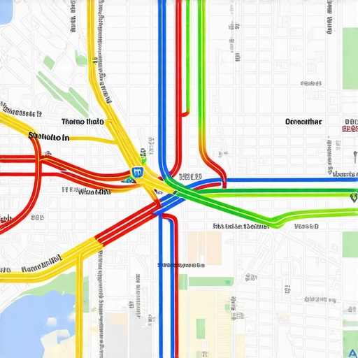 Map interface showing live traffic and weather updates