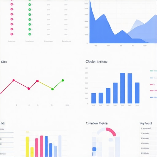 AI SEO Dashboard for Local Rankings Graphical interface of an AI-powered SEO dashboard displaying local rank metrics and citation analysis.