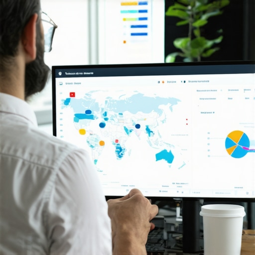 Advanced Local SEO Dashboard Insights Business owner reviewing local SEO analytics and maps for strategic improvements