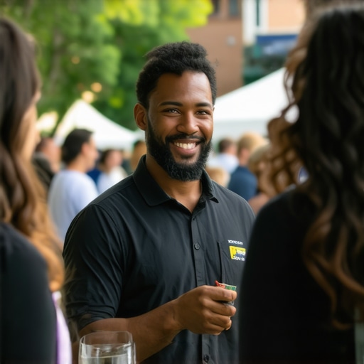 Community Engagement Boosts Local Map Rankings Business owner participating in community event to enhance local visibility