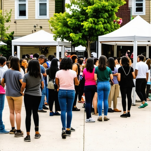 Community members participating in a local event