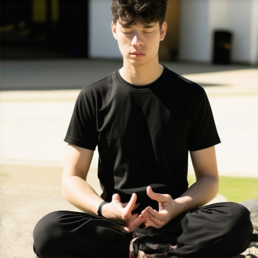 Mental Preparation for Competitive Gaming Gamer practicing meditation to enhance focus before a game
