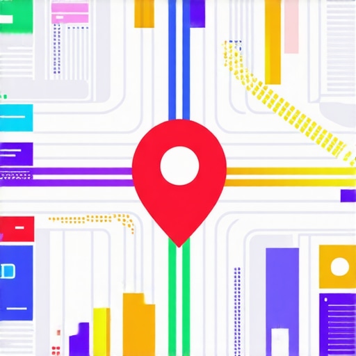 Advanced Hyper-Local Map Data Integration Illustration of augmented reality map overlays and data analytics tools enhancing local SEO.