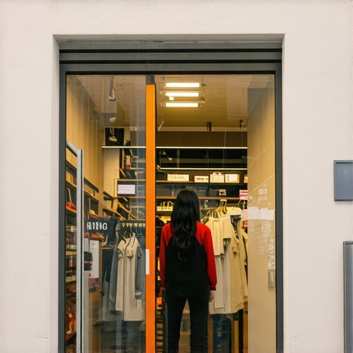 Enhanced Visual Engagement in Local SEO Augmented reality overlays on storefront attracting customer interest.