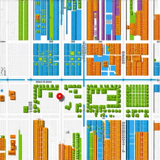 3D map highlighting community landmarks and user engagement points.