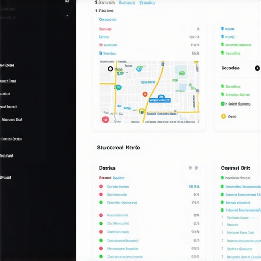 Screenshot of a local SEO analytics dashboard with real-time signals and geospatial data.
