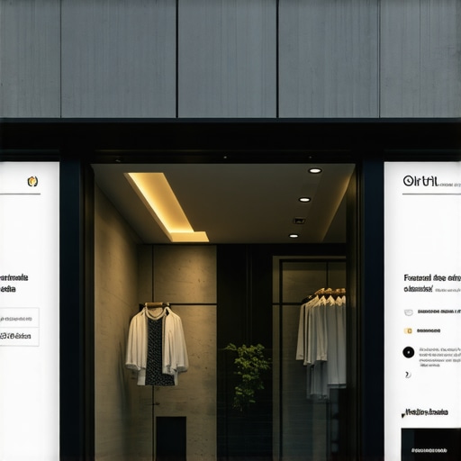 Futuristic retail storefront featuring AI digital signage and dynamic inventory display.