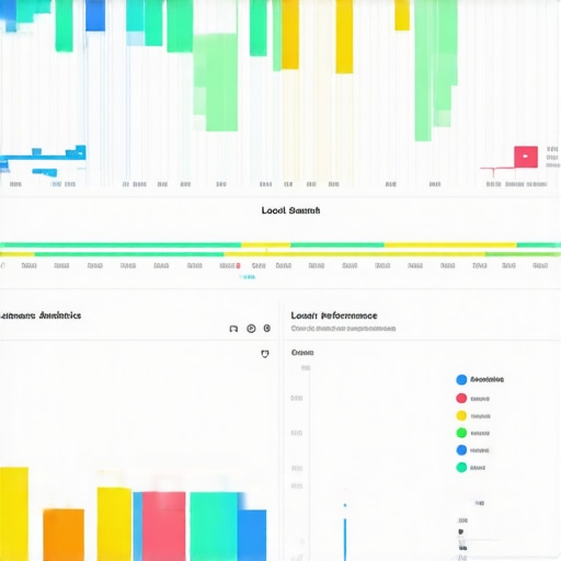 Screenshot of analytics dashboard displaying local search performance data