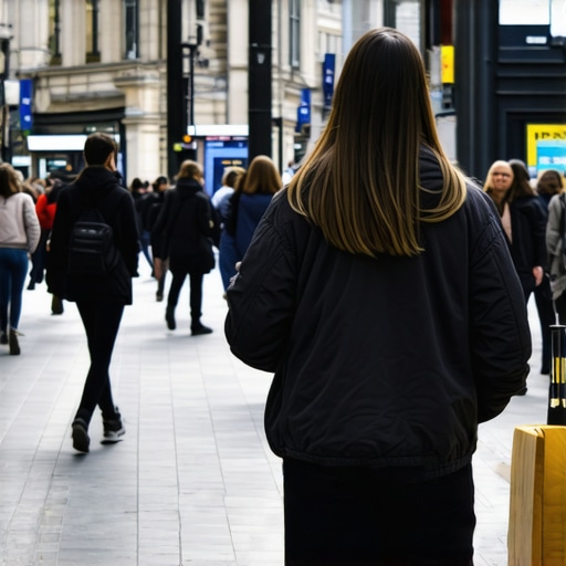 Customer using mobile device with AR overlays to locate a business