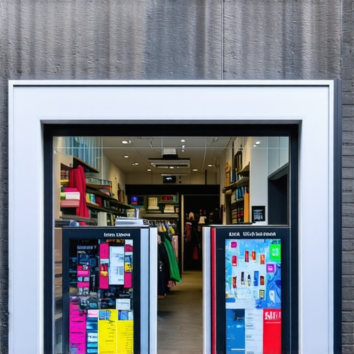 Virtual storefront with AR features showcasing a local business in a vibrant urban setting