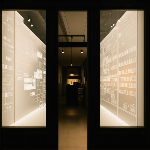 Augmented reality storefront with 3D maps and digital overlays demonstrating advanced local SEO techniques.