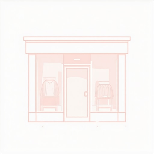 Futuristic storefront with AR and digital signage, representing advanced local search signals