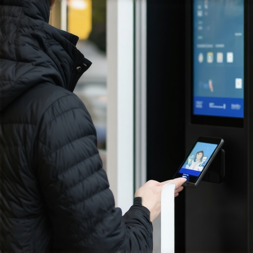 Business verifying customer identity using biometric tech with AR enabled signage