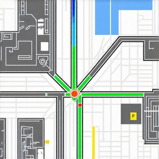 Futuristic digital map with augmented reality signals and spatial data for local SEO