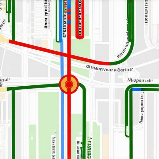 A digital map showing hyper-local signals and augmented reality interactions in an urban setting.