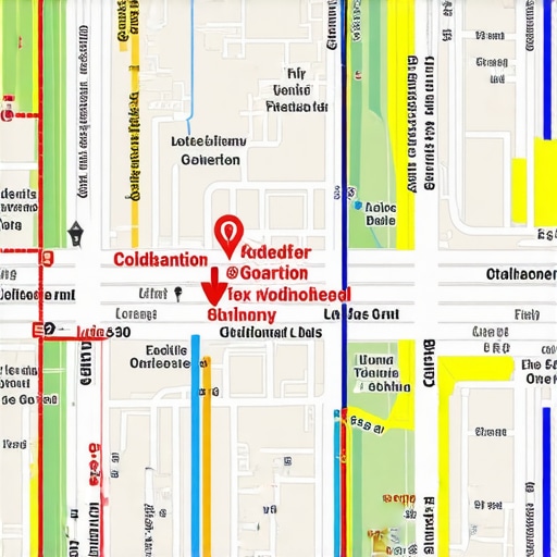 Map with AR interface displaying real-time local signals
