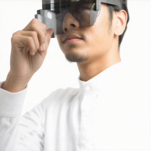 Business owner interacting with AR content in a neighborhood setting.