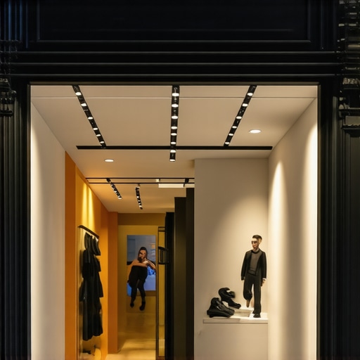 Storefront with AR overlays and virtual tour visuals