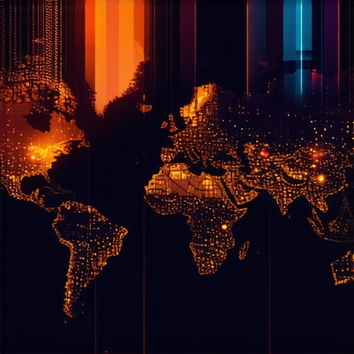 Digital map showcasing layered signals like heatmaps and AR overlays indicating sophisticated local search optimization techniques.