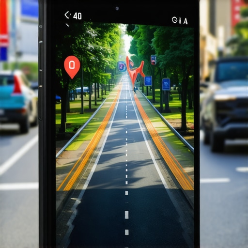 Smartphone with AR city overlay demonstrating multisensory local signals.