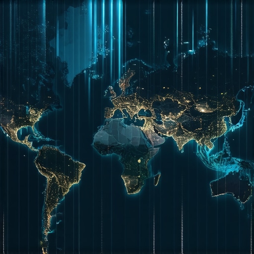 Futuristic map showing AI analytics, AR overlays, and biometric data integration for local SEO