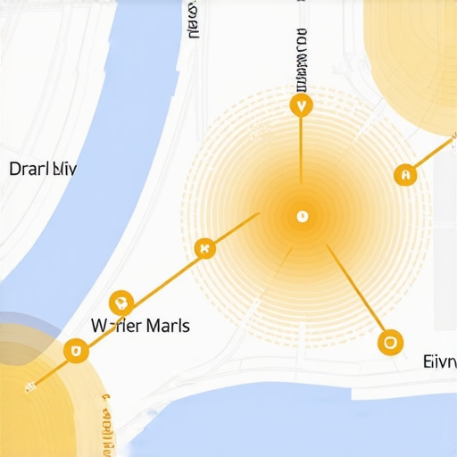 Map with IoT sensors and AR overlays demonstrating real-time local signals