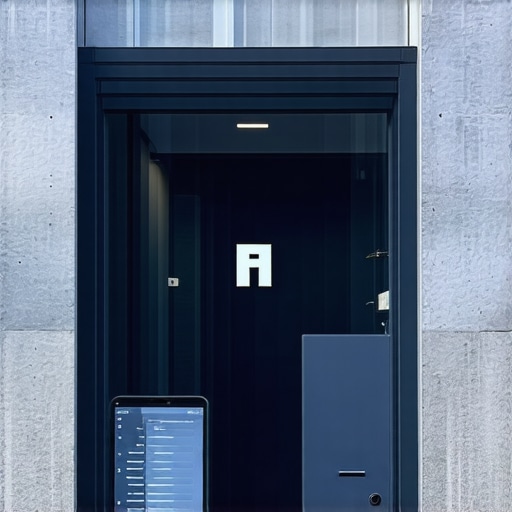 Storefront displaying AR signs connected to environmental sensors indicating real-time data.