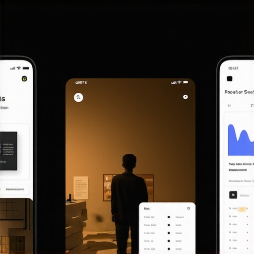 Illustration of sensors and augmented reality storefronts transmitting data for enhanced local pack rankings