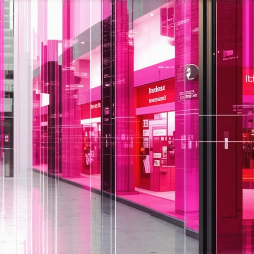 A cityscape with AR overlays highlighting store locations and spatial data.