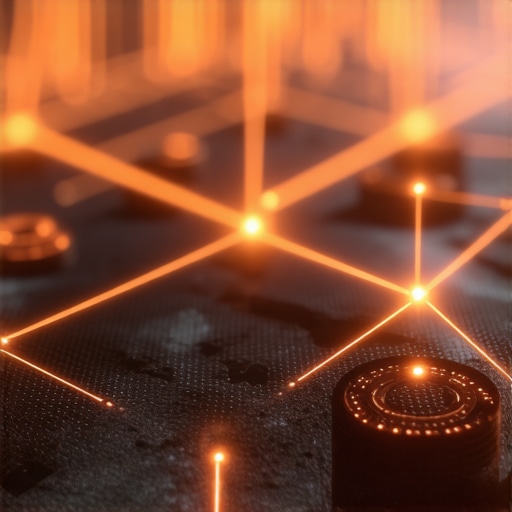 Visual representation of quantum encryption technology safeguarding spatial data in local SEO