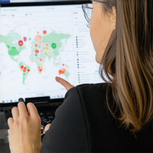 Business analytics dashboard displaying live customer interactions and map data
