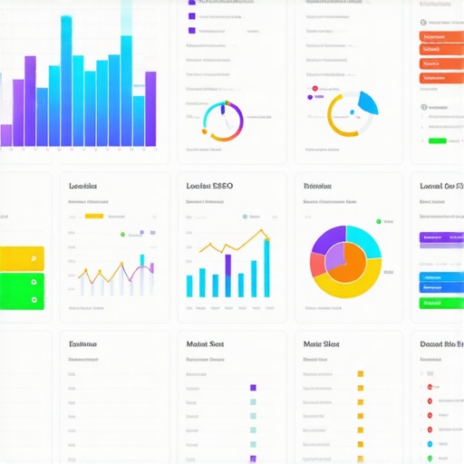 Futuristic dashboard interface analyzing local SEO signals and metrics
