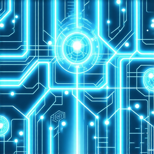 Futuristic Map with Data Signals A high-tech digital map illustrating real-time data collection points and sensor signals for local SEO.