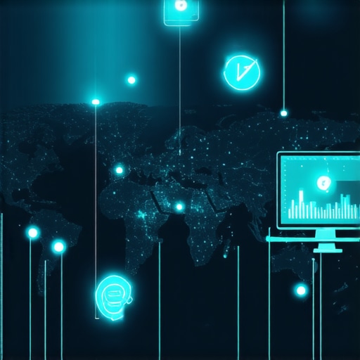 Next-Gen Maps SEO Visualization Digital map illustrating IoT sensors, AI data analytics, and immersive virtual experiences enhancing local search visibility.